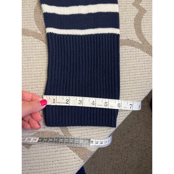 Gap relaxed fit navy white striped turtleneck sweater, size large - Picture 10 of 15